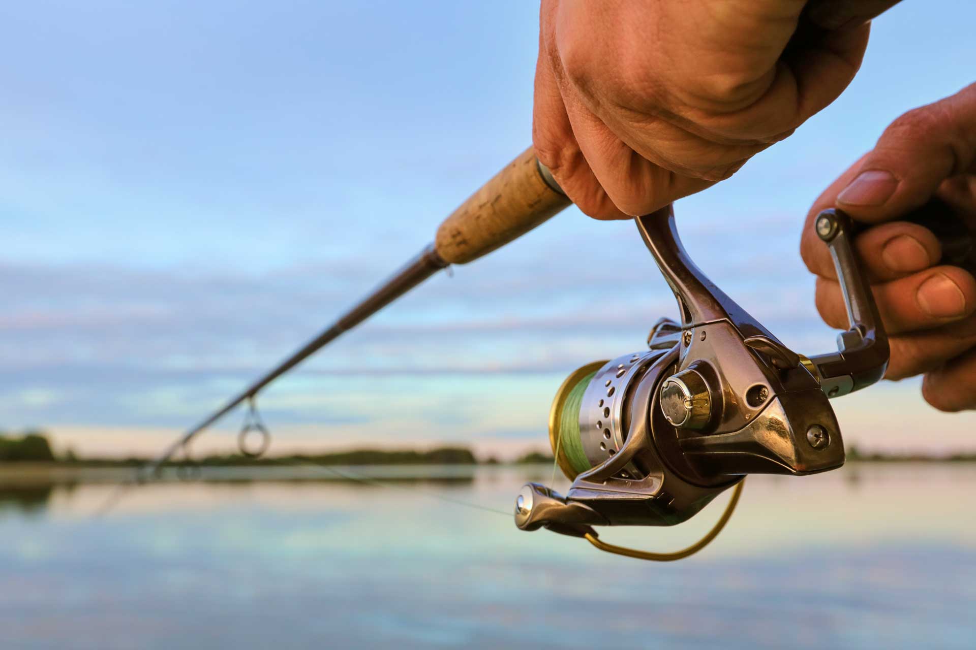 Angler mit Rute