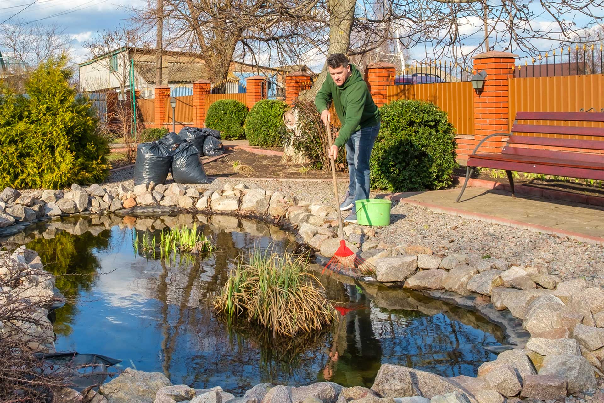 Teich im Frühjahr reinigen